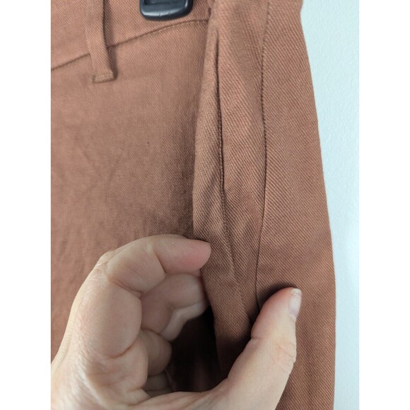 J Jill Women's Linen Stretch Wide Leg Pants In Red Oak 12 Relaxed High Rise Crop - Picture 6 of 10